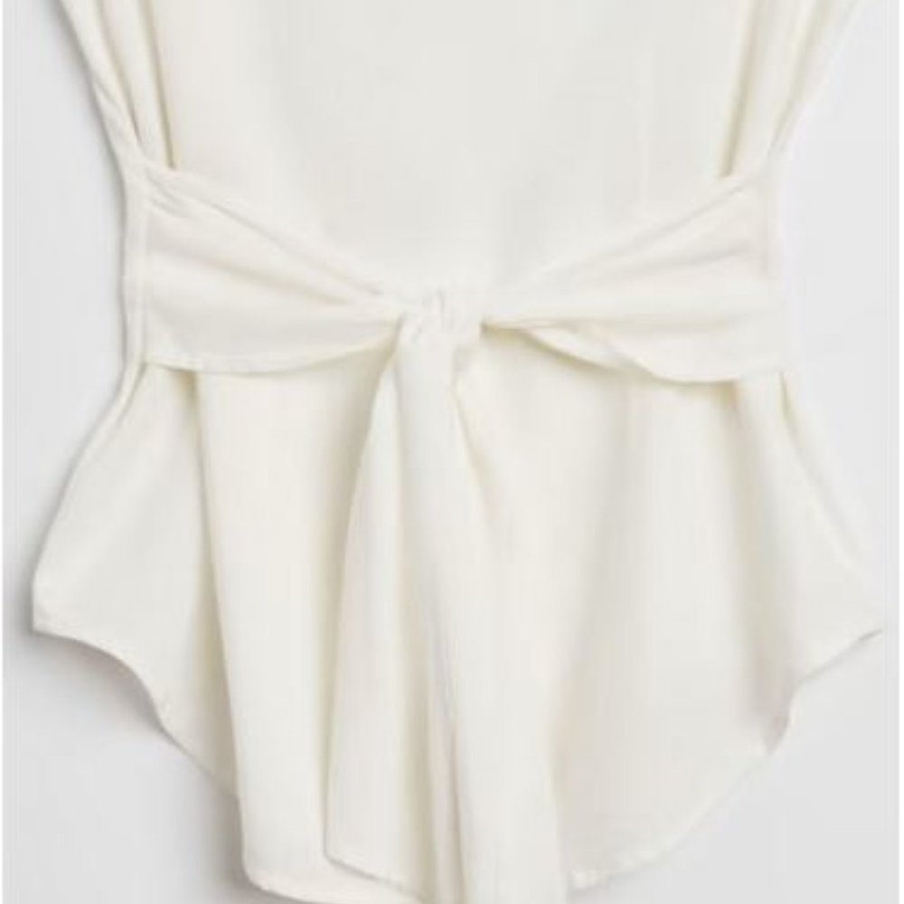 MELANIE LYNE: Tie Front Button Down Shirt - ivory - Picture 9 of 11